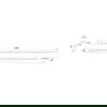 Mexen Line-B wall-mounted slope strip 120 cm left, gold - 185002120L