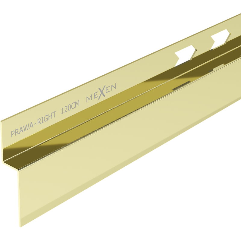 Mexen Line-B 120 cm Right Wall Drain Strip, Gold - 185002120R