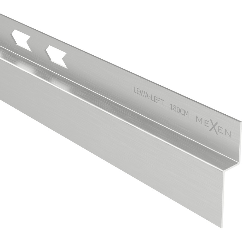Mexen Line-B wall-mounted slope strip 180 cm left, inox - 181002180L