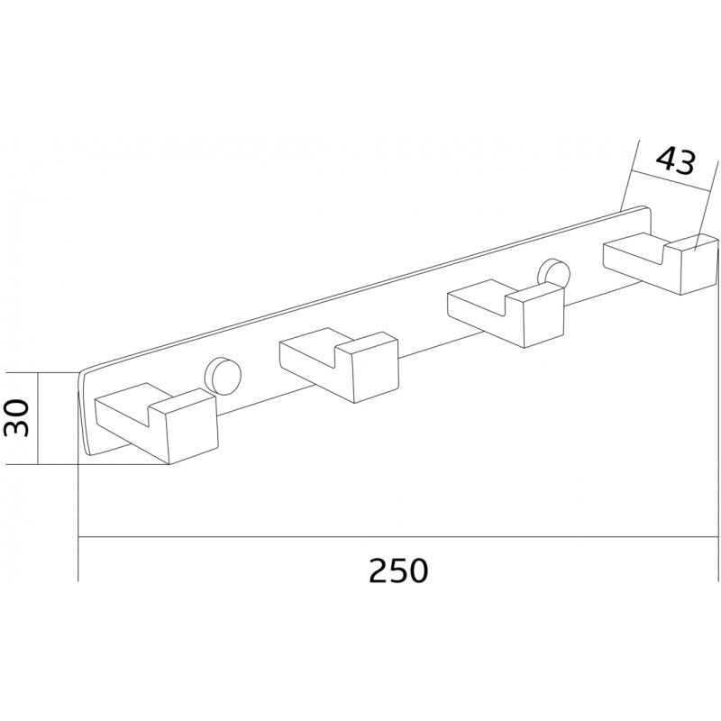 Mexen quadruple towel hook, chrome - 709264-00