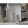 Mexen Lima folding shower cabin 90 x 90 cm, transparent, gold - 856-090-090-50-00