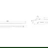 Mexen Line-B wall-mounted sloping strip 180 cm right, inox - 181002180R