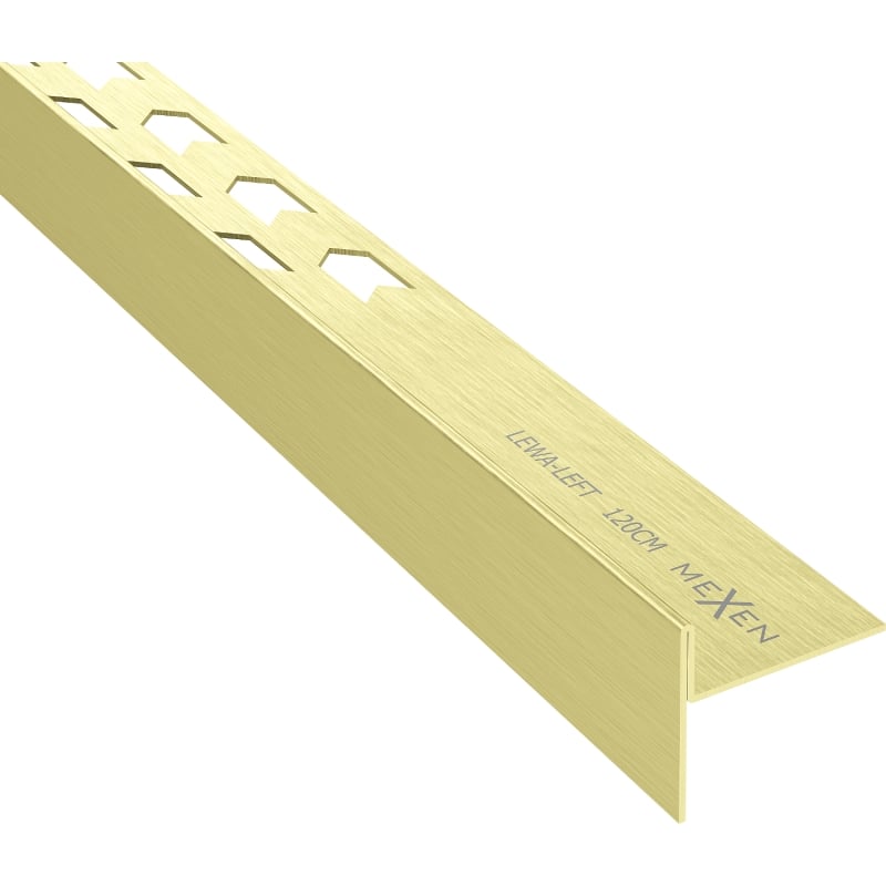 Mexen Line-B 120 cm Left Floor Slope Trim, Brushed Gold - 185501120L
