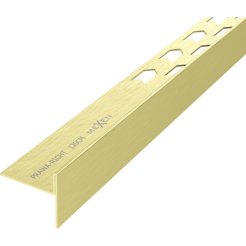 Mexen Line-B floor gradient trim 120 cm right, brushed gold - 185501120R