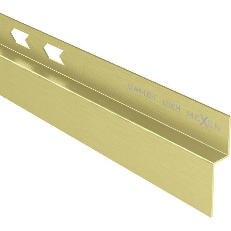 Mexen Line-B wall-mounted slope strip 120 cm left, brushed gold - 185502120L