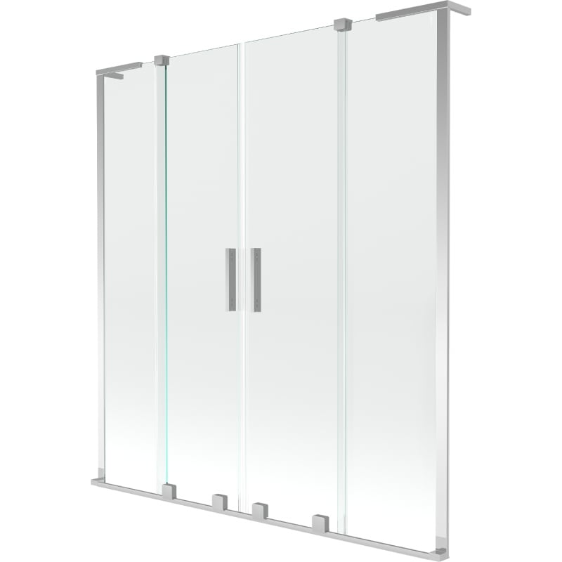 Mexen Velar L Duo 2-panel Sliding Shower Screen 140 x 150 cm, Transparent, Chrome - 896-140-003-02-01