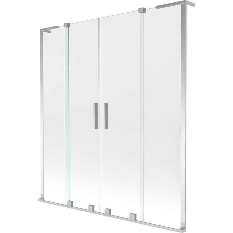 Mexen Velar L Duo bath screen 2-panel sliding 140 x 150 cm, transparent, chrome - 896-140-003-02-01
