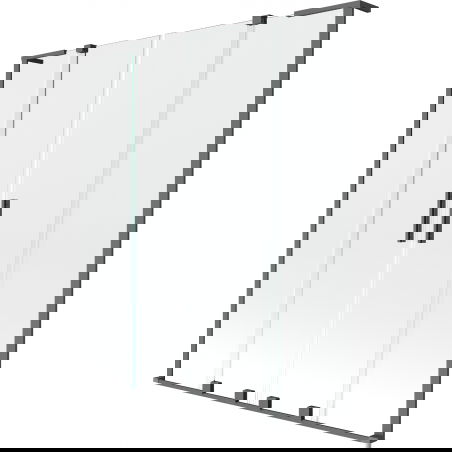 Mexen Velar L Duo two-panel sliding bathtub screen 140 x 150 cm, transparent, gun metal - 896-140-003-02-95