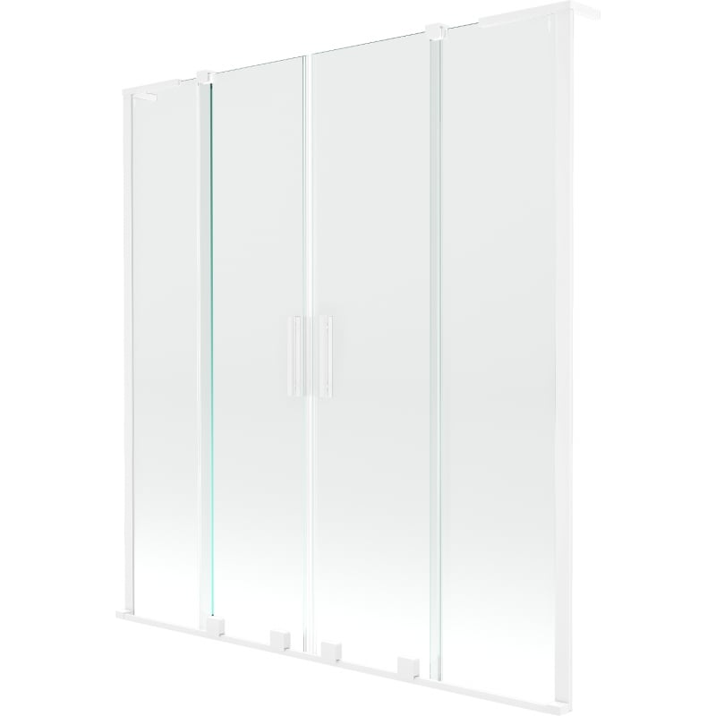 Mexen Velar L Duo 2-panel sliding bath screen 160 x 150 cm, transparent, white - 896-160-003-02-20