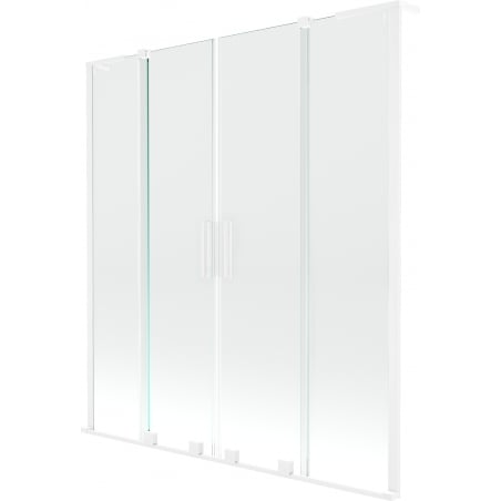 Mexen Velar L Duo 2-panel sliding bath screen 160 x 150 cm, transparent, white - 896-160-003-02-20