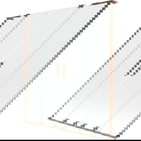 Mexen Velar L Duo two-wing sliding bathtub screen 160 x 150 cm, transparent, rose gold - 896-160-003-02-60