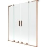 Mexen Velar L Duo Bathtub Screen 2-Panel Sliding 160 x 150 cm, Transparent, Brushed Copper - 896-160-003-02-65