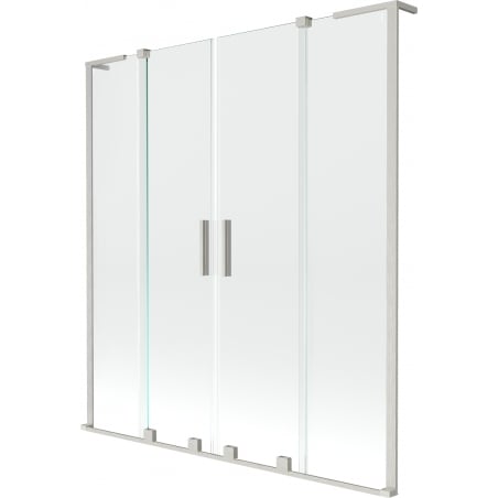 Mexen Velar L Duo 2-panel sliding shower screen 160 x 150 cm, transparent, brushed nickel - 896-160-003-02-97