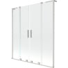 Mexen Velar L Duo 2-panel sliding shower screen 160 x 150 cm, transparent, brushed nickel - 896-160-003-02-97