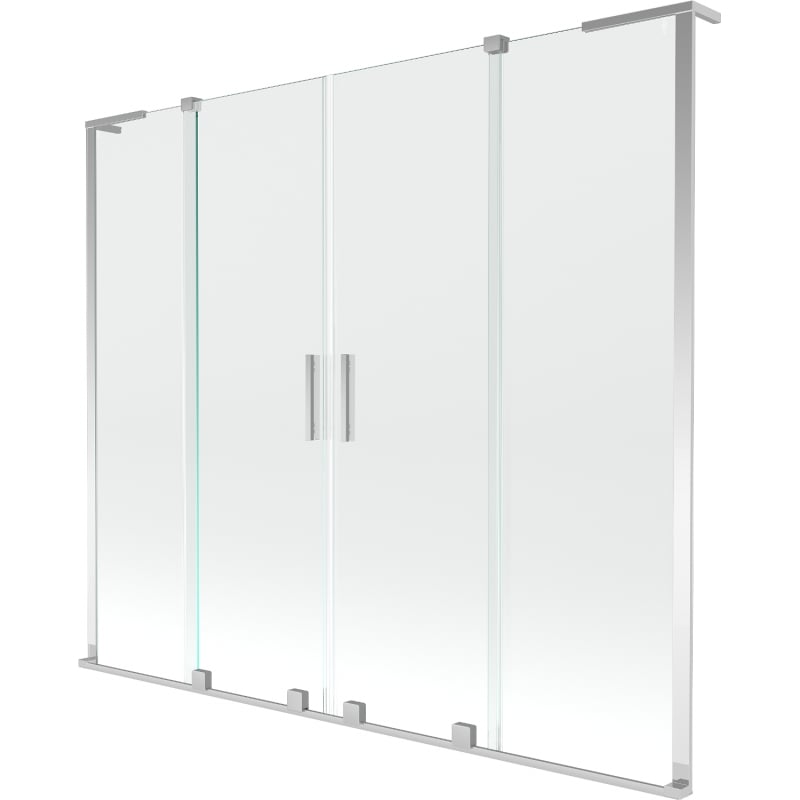 Mexen Velar L Duo 2-wing sliding bath screen 170 x 150 cm, transparent, chrome - 896-170-003-02-01