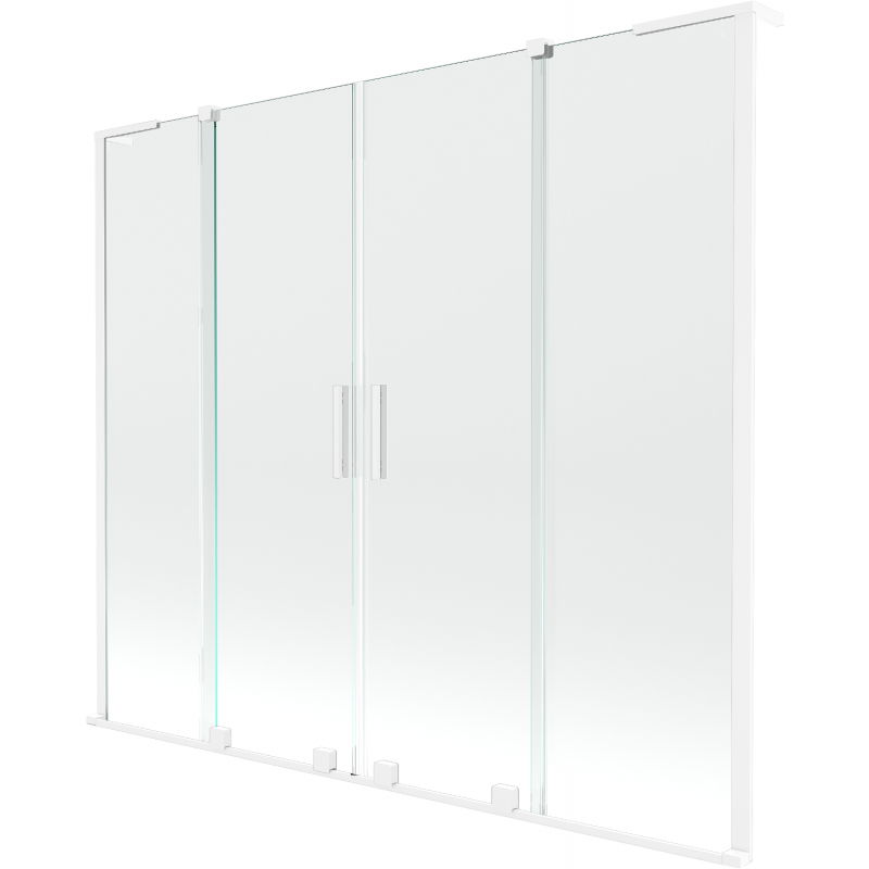 Mexen Velar L Duo 2-wing Sliding Bath Screen 170 x 150 cm, Transparent, White - 896-170-003-02-20