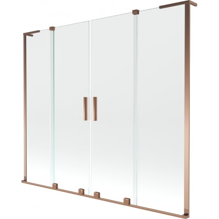 Mexen Velar L Duo bath screen 2-panel sliding 170 x 150 cm, transparent, rose gold - 896-170-003-02-60