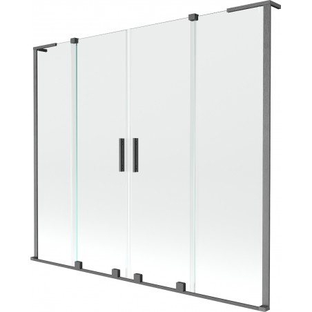 Mexen Velar L Duo 2-Panel Sliding Bathtub Screen 170 x 150 cm, Transparent, Brushed Gun Gray - 896-170-003-02-66