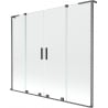 Mexen Velar L Duo 2-Panel Sliding Shower Screen 170 x 150 cm, Transparent, Brushed Gun Gray - 896-170-003-02-66
