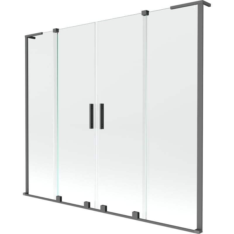 Mexen Velar L Duo shower screen 2-panel sliding 170 x 150 cm, transparent, gun metal - 896-170-003-02-95
