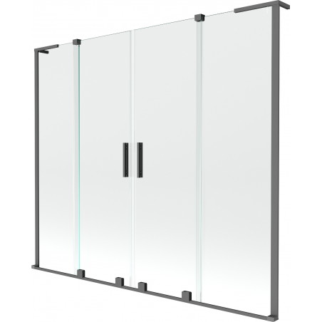 Mexen Velar L Duo 2-panel sliding bathtub screen 170 x 150 cm, transparent, gun metal - 896-170-003-02-95