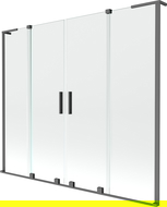 Mexen Velar L Duo bath screen 2-panel sliding 170 x 150 cm, transparent, gun metal - 896-170-003-02-95