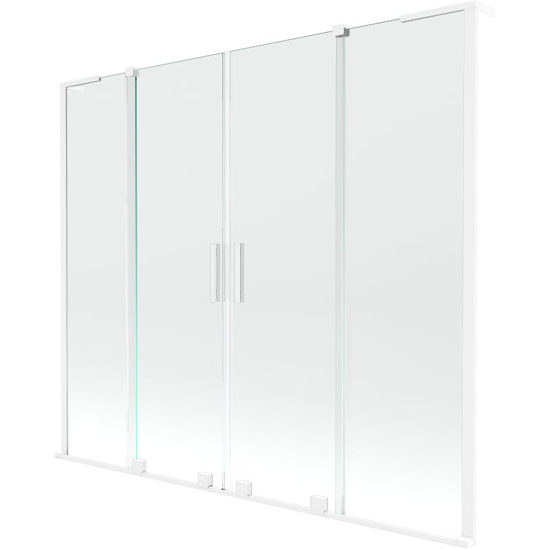 Mexen Velar L Duo bath screen 2-wing sliding 200 x 150 cm, transparent, white - 896-200-003-02-20