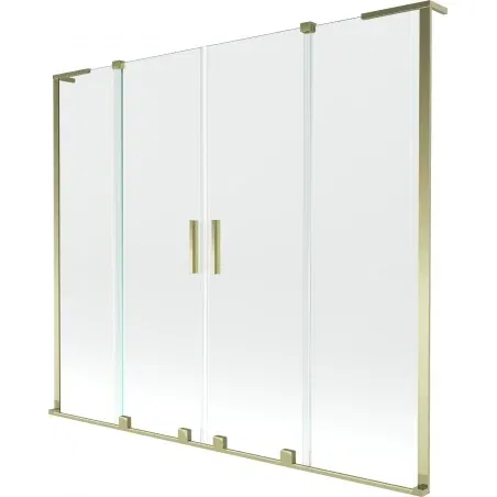 Mexen Velar L Duo 2-panel sliding bath screen 200 x 150 cm, transparent, gold - 896-200-003-02-50