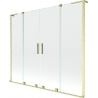 Mexen Velar L Duo Shower Screen 2-Panel Sliding 200 x 150 cm, Transparent, Brushed Gold - 896-200-003-02-55