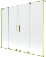 Mexen Velar L Duo Shower Screen 2-Panel Sliding 200 x 150 cm, Transparent, Brushed Gold - 896-200-003-02-55