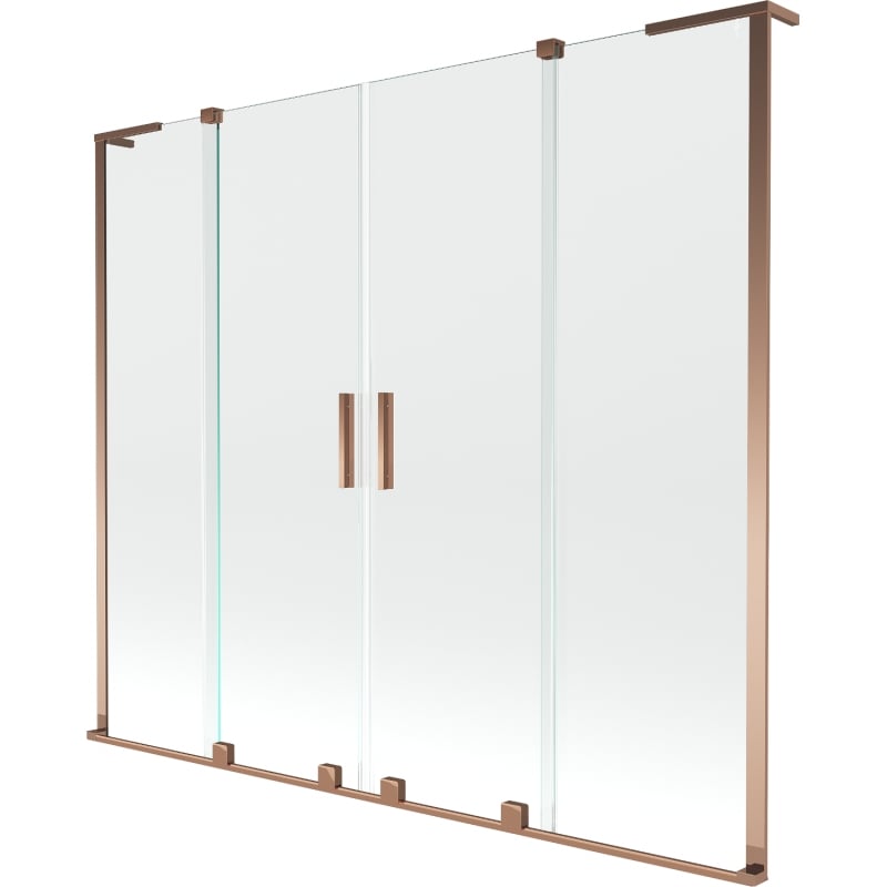 Mexen Velar L Duo 2-panel sliding bath screen 200 x 150 cm, transparent, rose gold - 896-200-003-02-60