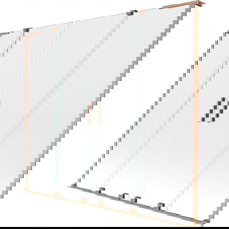 Mexen Velar L Duo sliding 2-panel shower screen 200 x 150 cm, transparent, brushed copper - 896-200-003-02-65