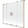 Mexen Velar L Duo sliding 2-panel shower screen 200 x 150 cm, transparent, brushed copper - 896-200-003-02-65