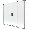 Mexen Velar L Duo Bathtub Screen 2-Panel Sliding 200 x 150 cm, Transparent, Brushed Gun Gray - 896-200-003-02-66