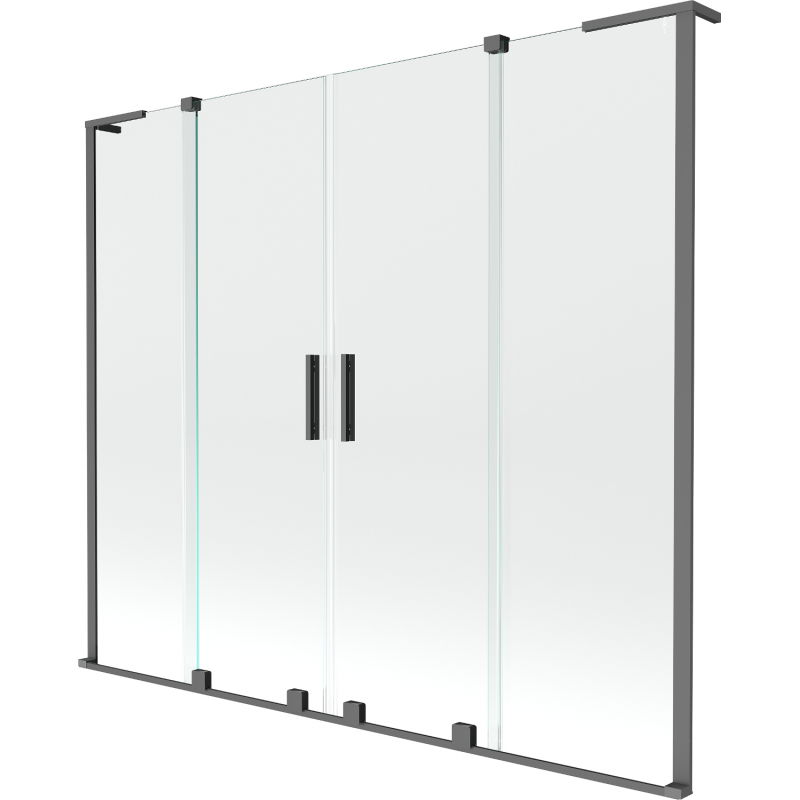 Mexen Velar L Duo 2-panel Sliding Bathtub Screen 200 x 150 cm, Transparent, Gun Metal - 896-200-003-02-95