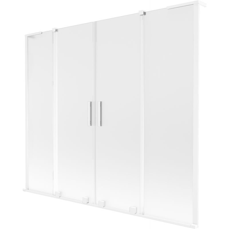 Mexen Velar L Duo bathtub screen, 2-panel sliding 200 x 150 cm, frosted, white - 896-200-003-32-20