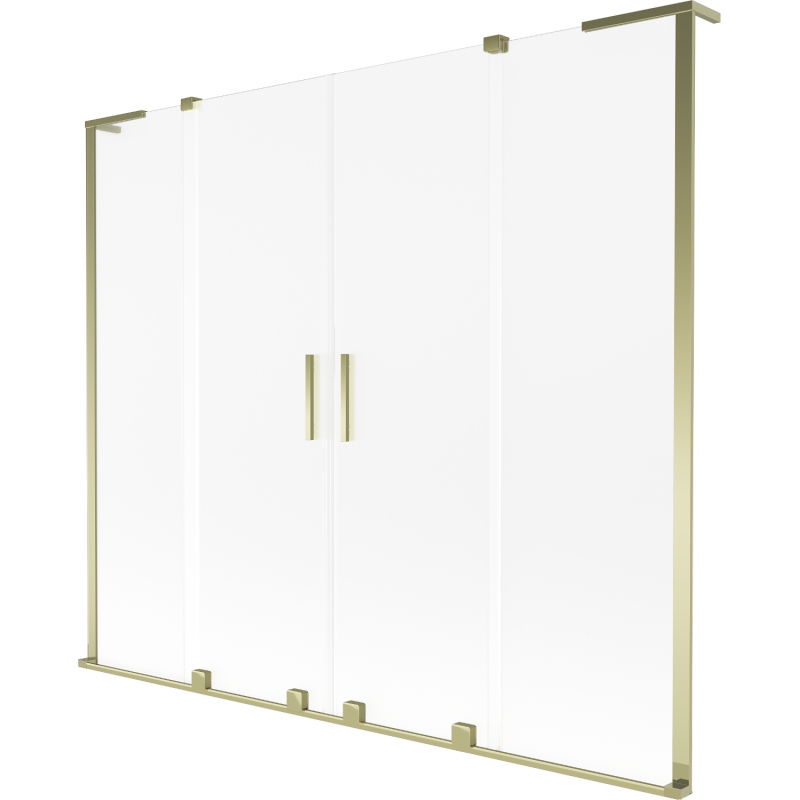Mexen Velar L Duo bath screen 2-winged sliding 200 x 150 cm, frost, gold - 896-200-003-32-50