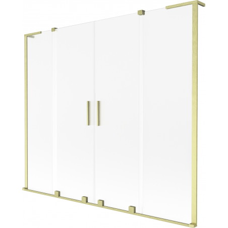 Mexen Velar L Duo 2-panel sliding bathtub screen 200 x 150 cm, frost, brushed gold - 896-200-003-32-55