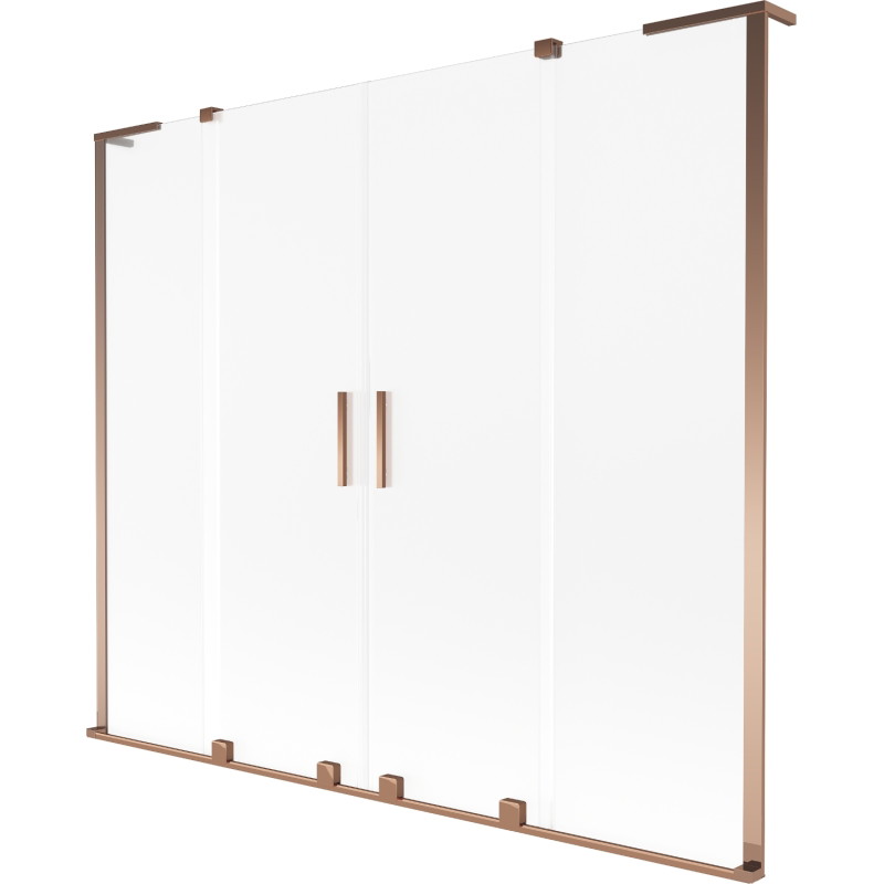 Mexen Velar L Duo 2-panel sliding bathtub screen 200 x 150 cm, frosted, rose gold - 896-200-003-32-60
