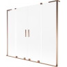 Mexen Velar L Duo 2-panel sliding bathtub screen 200 x 150 cm, frosted, rose gold - 896-200-003-32-60