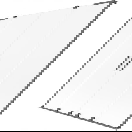 Mexen Velar L Duo 2-panel Sliding Shower Screen 200 x 150 cm, Frosted, Gun Metal - 896-200-003-32-95