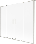 Mexen Velar L Duo Bath Screen 2-Panel Sliding 200 x 150 cm, Frosted, Brushed Nickel - 896-200-003-32-97