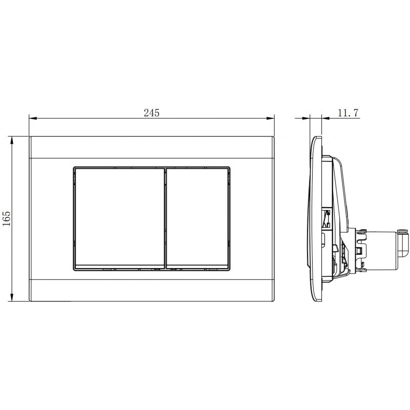 Mexen Fenix Air 01 pneumatic flush button, matte chrome - 6A0102