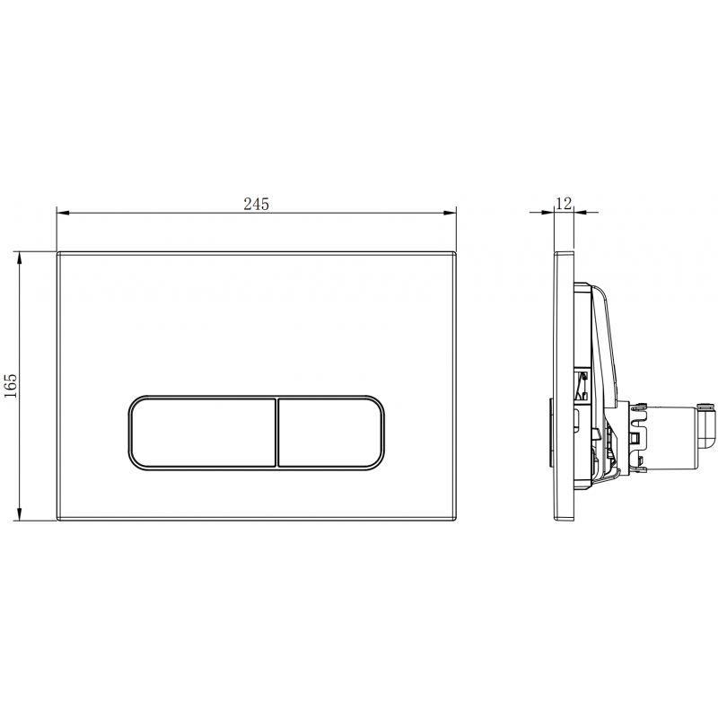 Mexen Fenix Air 02 Pneumatic Flush Button, Black - 6A0203