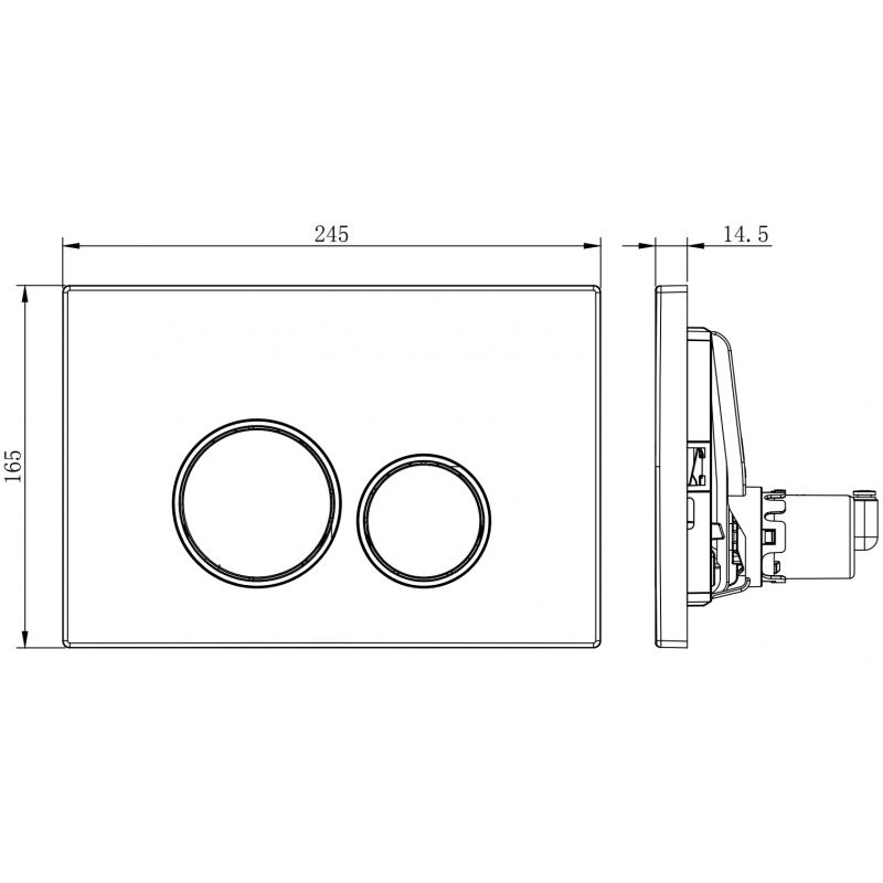 Mexen Fenix Air 05 pneumatic flush button, glossy white - 6A0500