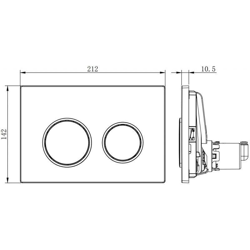 Mexen Fenix Air 07 XS Pneumatic Flush Button, Black - 6A0703