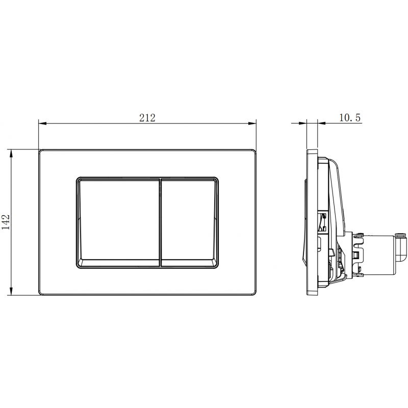 Mexen Fenix Air 10 XS pneumatic flush button, matte chrome - 6A1002