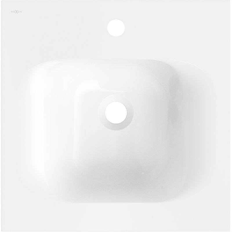 Mexen Vela recessed countertop washbasin 46 x 46.5 cm, white gloss - 25234500