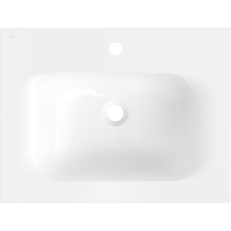 Mexen Vela washbasin recessed into countertop 61 x 46.5 cm, white gloss - 25236000