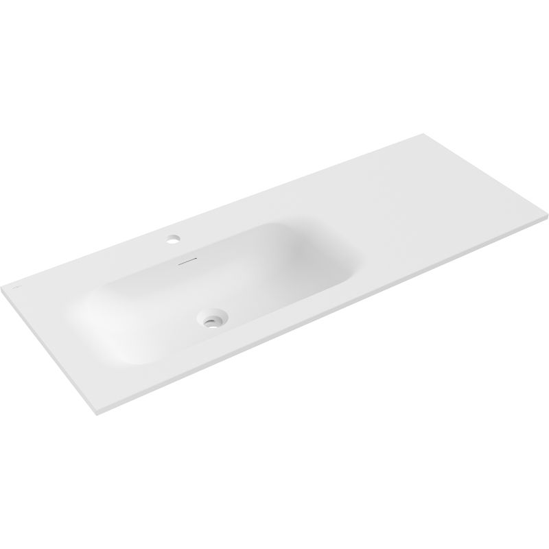 Mexen Vela sink recessed in left countertop 121 x 46.5 cm, white matte - 25231201L